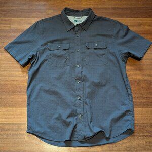 SIERRA DESIGNS MEN'S SHORT SLEEVE GREY HIKING SHIRT-SIZE LARGE-GOOD CONDITION